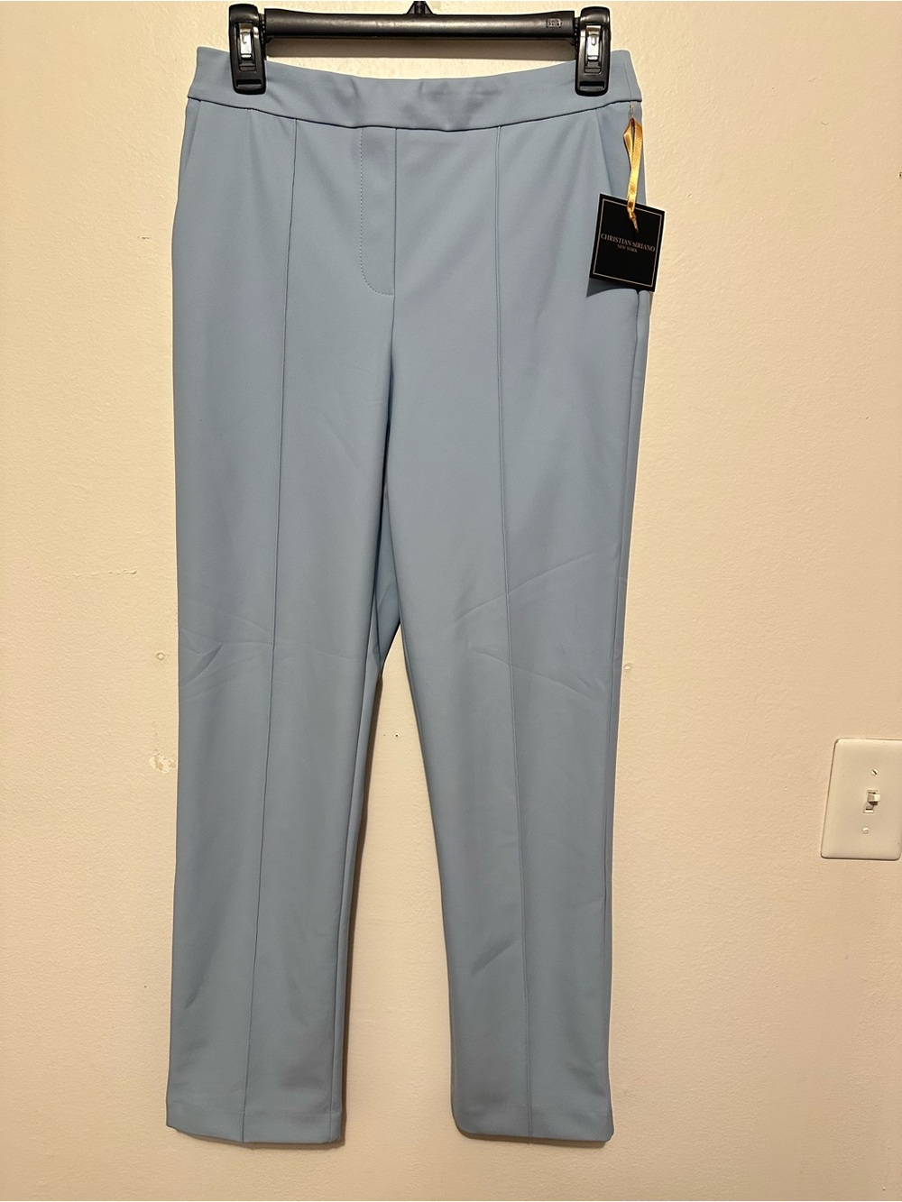 Christian Siriano New York Women Light Blue Straight Leg Dress Pants Trousers XS